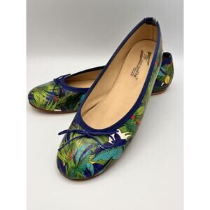 Zona Centro Italy Women’s Leather Ballet Flats Shoes Foliage Theme Size 9.5 (40)